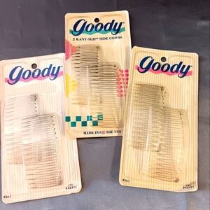 VTG Goody Side Hair Combs 1989 Kant Slip #561 Retro 80s Beauty Accessories Lot